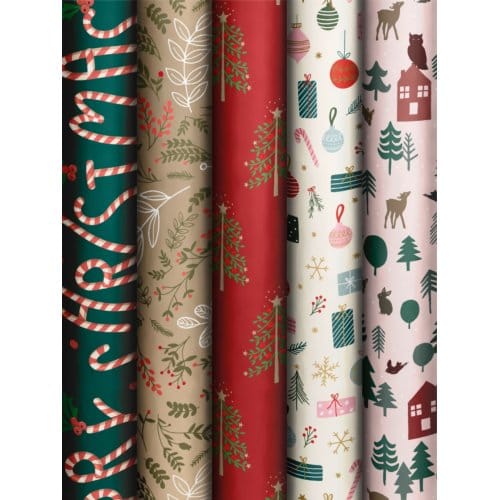 Stewo kerst cadeaupapier traditional jule, formaat 70 x 200 cm assorti