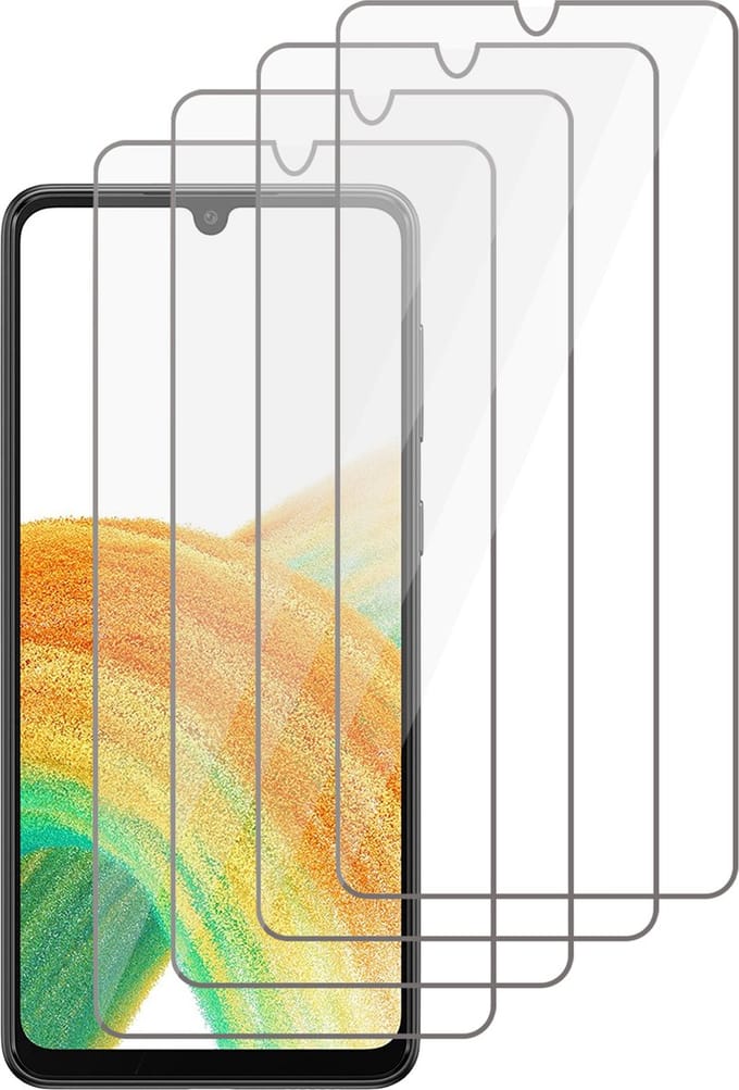 Screenprotector geschikt voor Samsung Galaxy A33 - Gehard Glas Beschermglas Tempered Glass Screen Protector - 4 Stuks