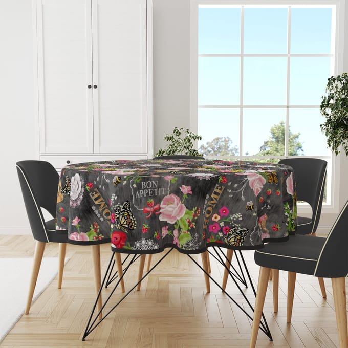 Wicotex - Tafelzeil - Tafelkleed - Bon Appetit - Rond 160cm - Afneembaar - Afwasbaar