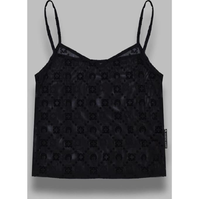 monogram mesh frew straps top
