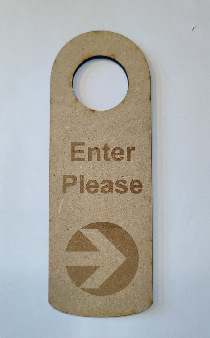 Djemzy - deur bordje - Deurhanger - enter please - do not disturb please - mdf kleur - dubbelzijdig - laser gegrafeerd hout - 6 mm mdf