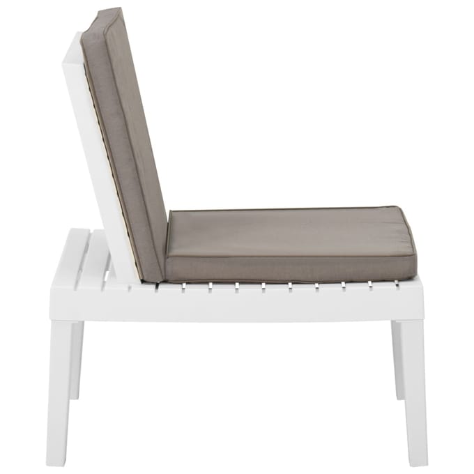 vidaXL - Loungestoel - met - kussen - kunststof - wit
