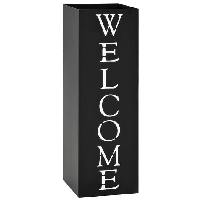 vidaXL - Parapluhouder - Welcome - staal - zwart