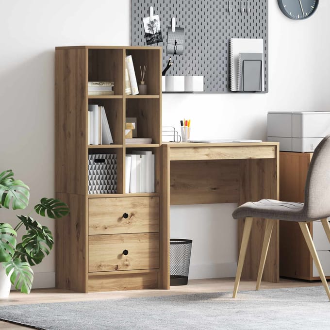vidaXL - Bureau - Artisan - Eiken - 115,5 - x - 40 - x - 127 - cm - 2 - st