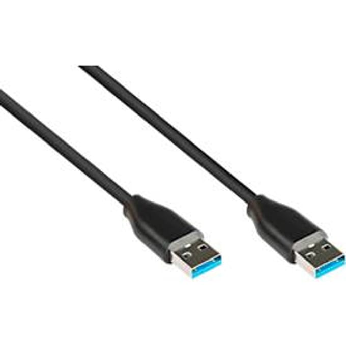 USB 3.2 aansluitkabel Good Connections, USB-A naar USB-A, tot 10 Gbit/s, lengte 0,5 m, zwart