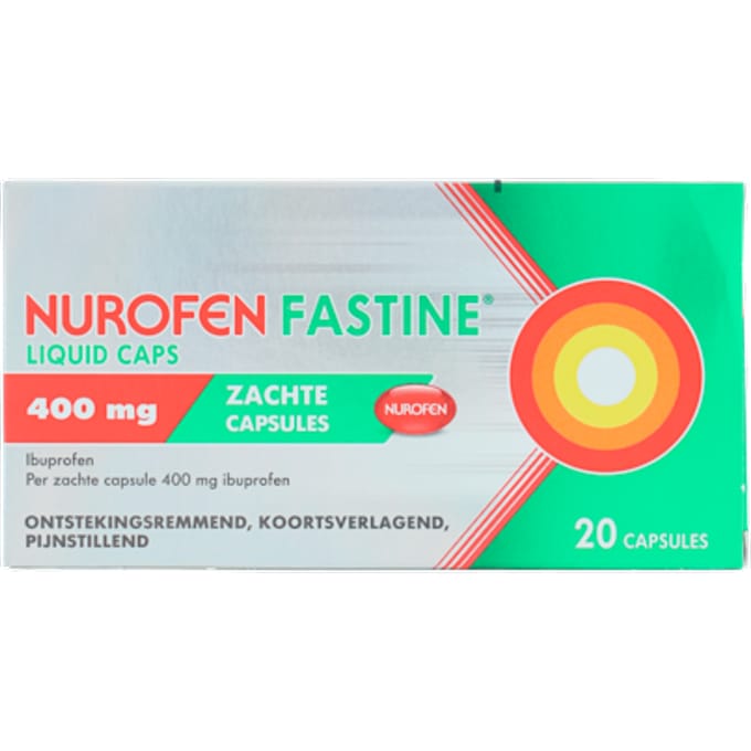 Nurofen Fastine 400mg - Pijnstiller - Ibuprofen - 20 capsules