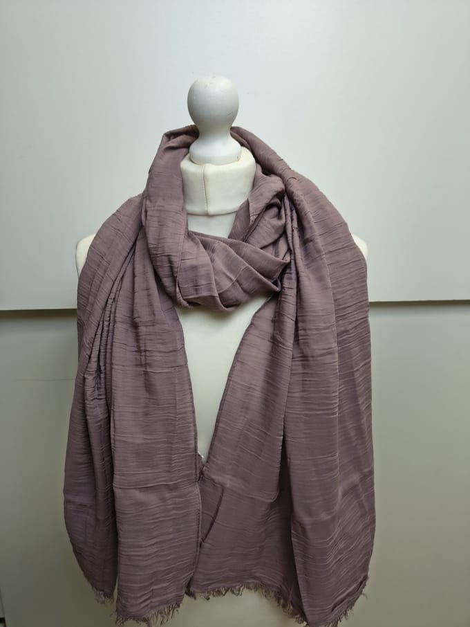 Lange dames sjaal Marjon effen oud roze blush