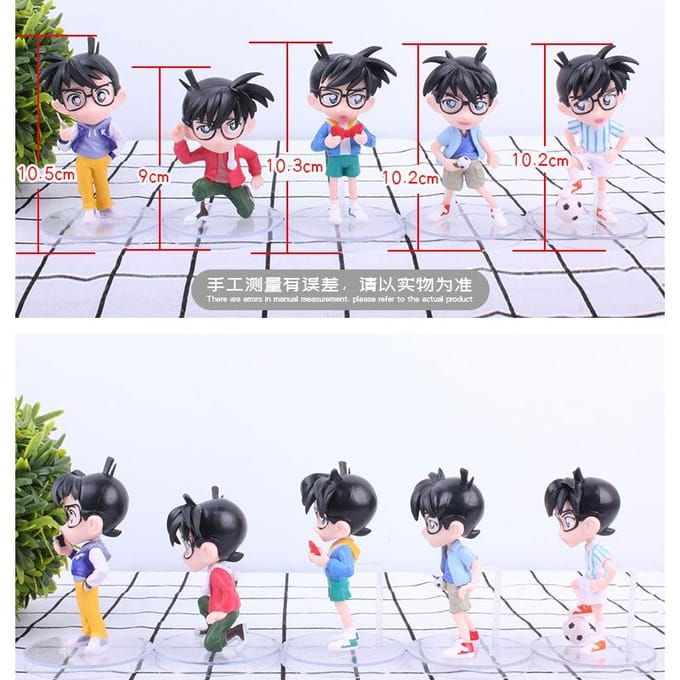 5 stuks/set Anime Detective Conan Model Figuur Speelgoed no box white