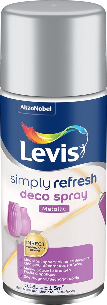 Levis - Simply Refresh Deco Spray Metallic - Silver - 0,15 L