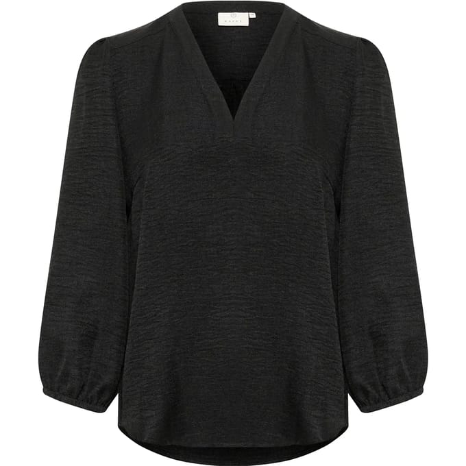 Blouse met lange mouwen Regular fit Black