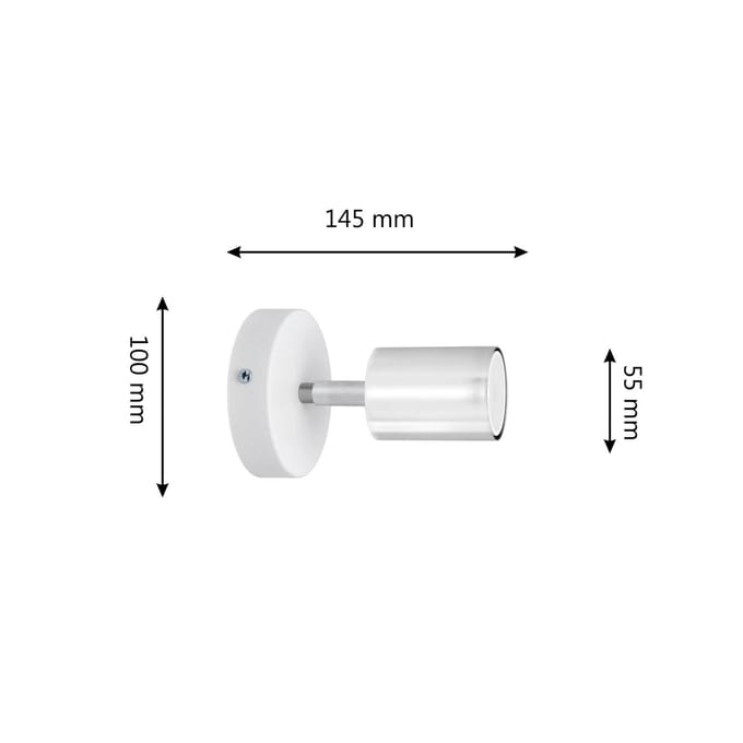 HELAM Tune II wandlamp, wit/chroom, metaal, E27, Ø 5,5 cm