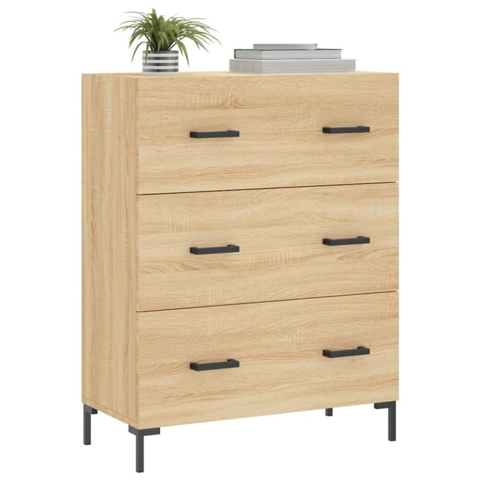 vidaXL - Dressoir - 69,5x34x90 - cm - bewerkt - hout - sonoma - eikenkleurig