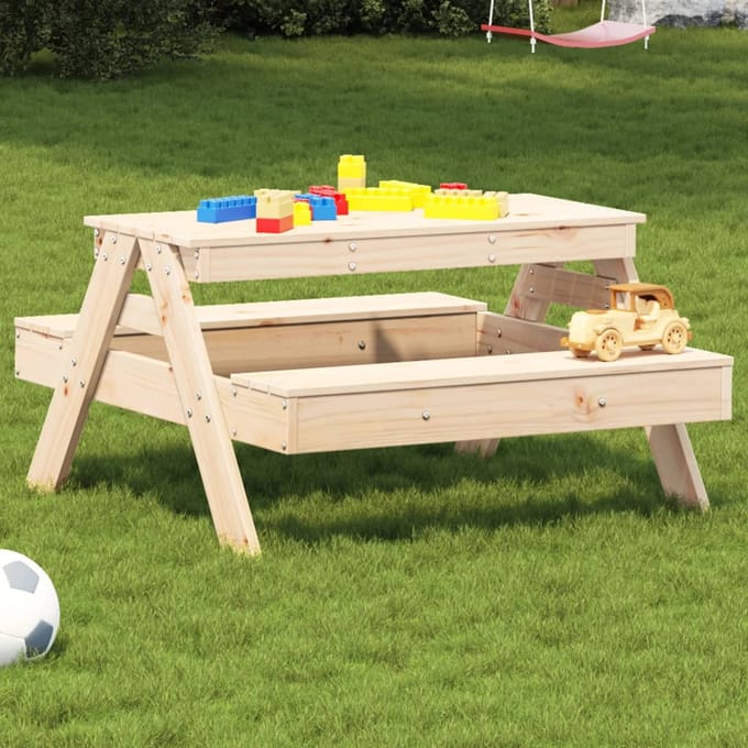 Vidaxl Picknicktafel Voor Kinderen, 88X97X52 Cm, Massief Grenenhout