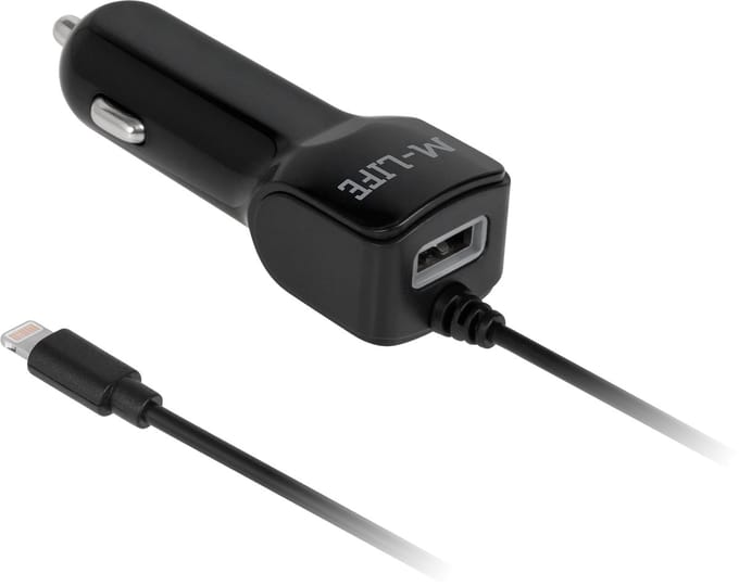 M-LIFE Serie - Autolader - Lightning + USB - 2100 mA - Compact