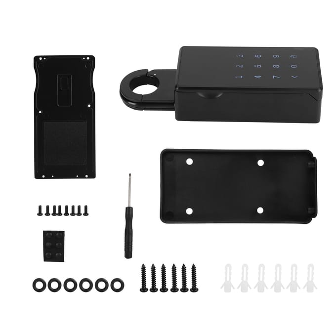 Boîte de Rangement pour Clés Suspendue Contrôle par Application Téléphonique Cadenas à Code pour Maison Hôtel École Bureau black