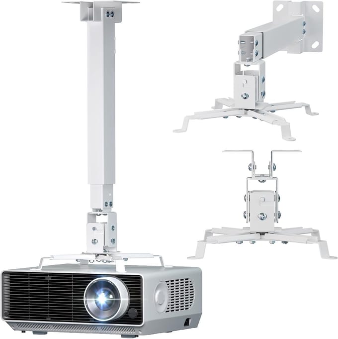 Projector Montage - Houders Beugels - Plafond Wand - Verstelbare Hoogte - Tot 40 Pond - Wit