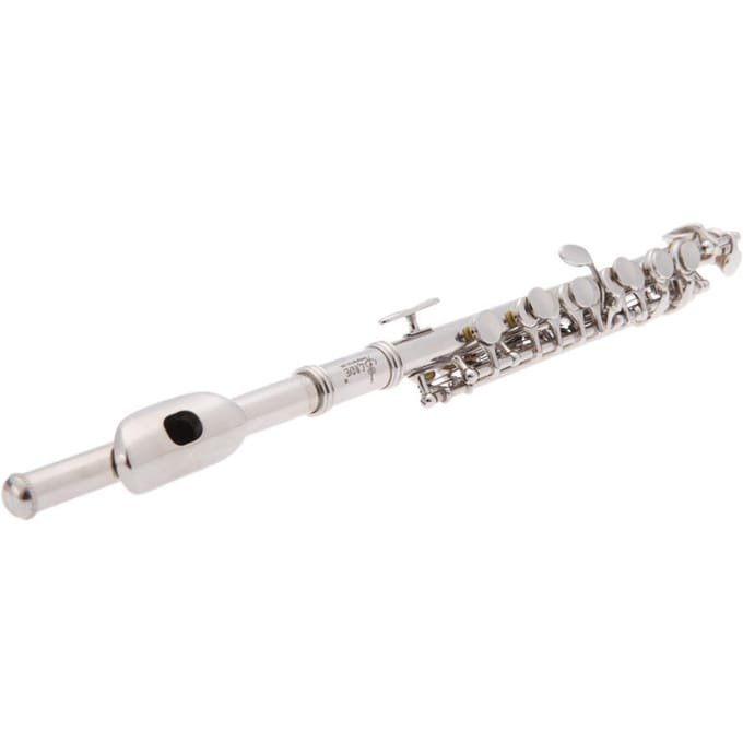 Piccolo Ottavino Flûte demi-taille plaquée argent Clé C avec boîte rembourrée white