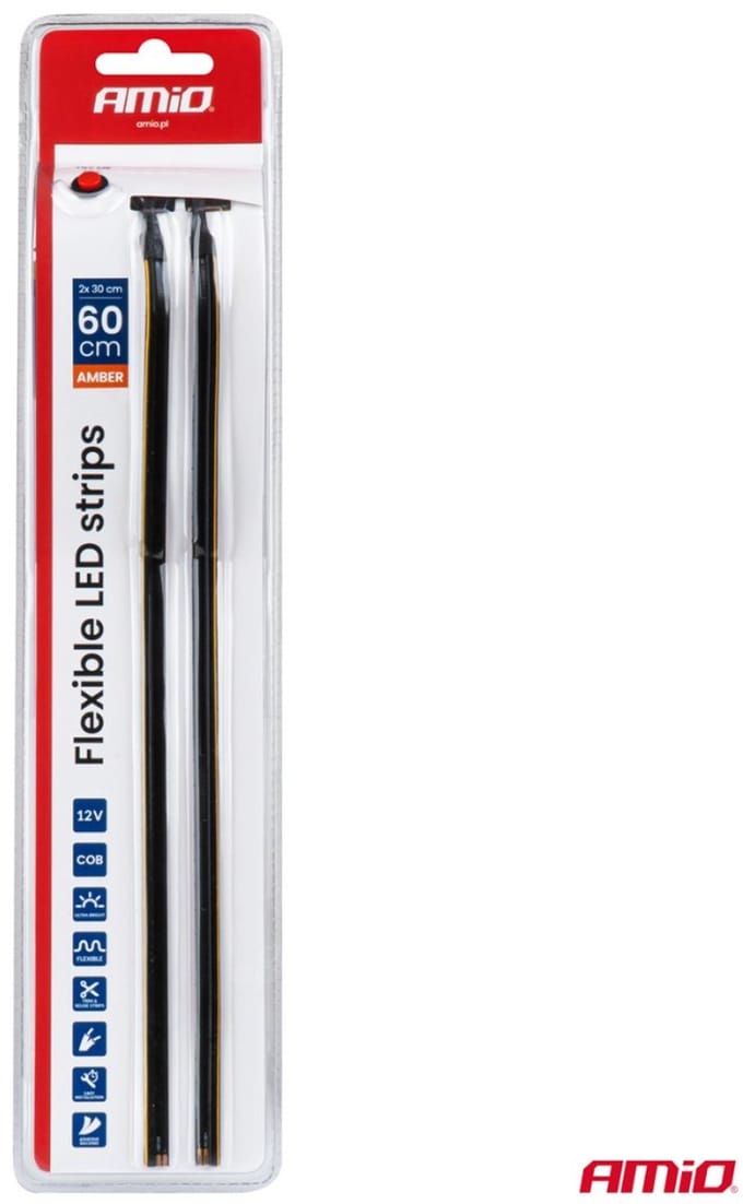 Flexibele LED COB-zijstrips – 12V – Oranje licht – Auto interieurverlichting