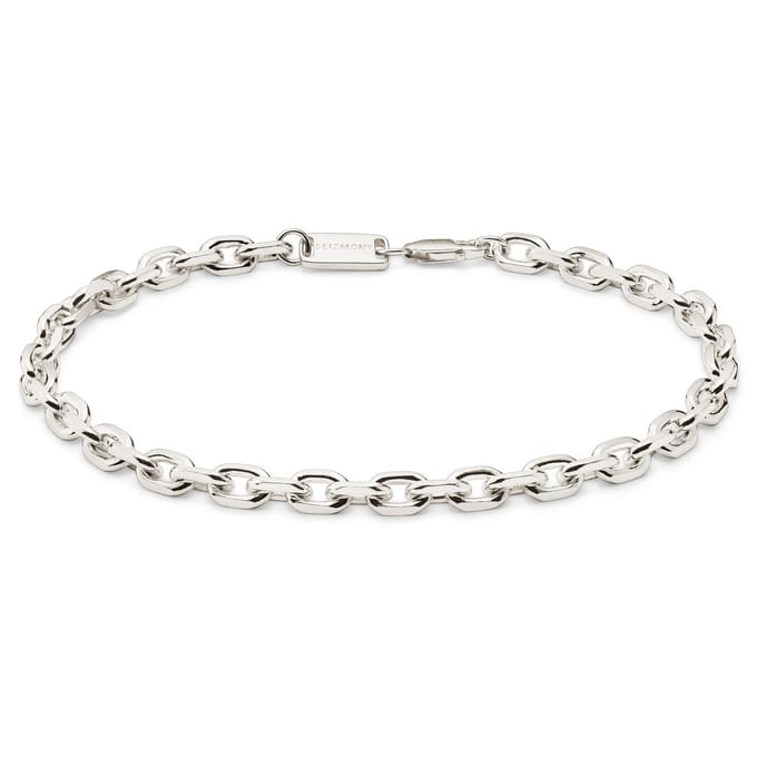 Argentia | Armband met 6 mm kabelschakels van ongecoat ruw 925 sterling zilver