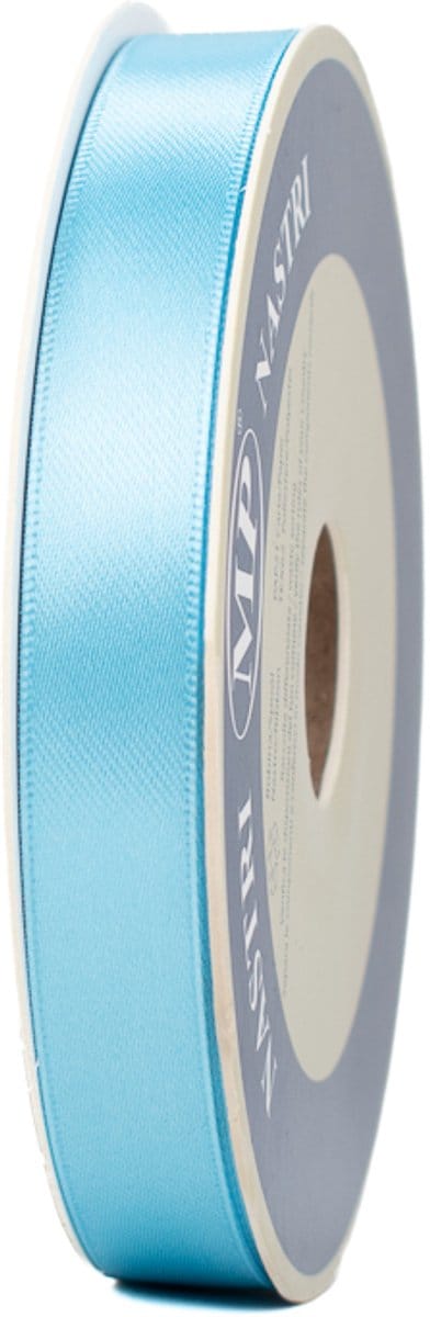 Satijn lint - blauw/lichtblauw/babyblauw - 15 mm - Rol a 50 meter
