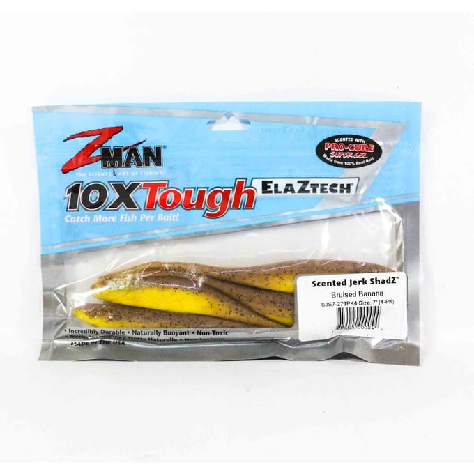 Zman Soft Lure Jerk ShadZ 7 Inch 4/Pack Gekneusde Banaan (0044)