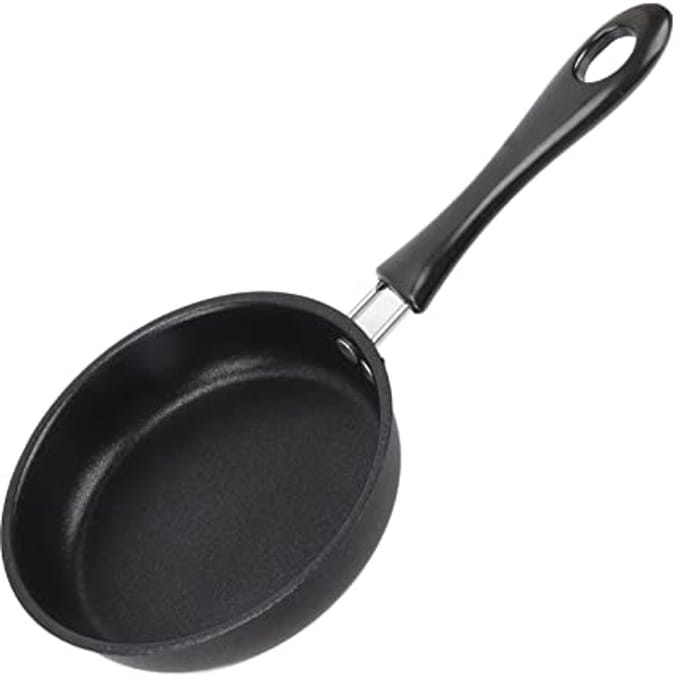 Stainless Steel Omelet Pan - Small Egg Frying Pan for Kitchen Induction and Gas Cookers (12CM)