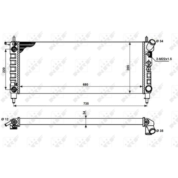 Radiator, motorkoeling NRF 50242