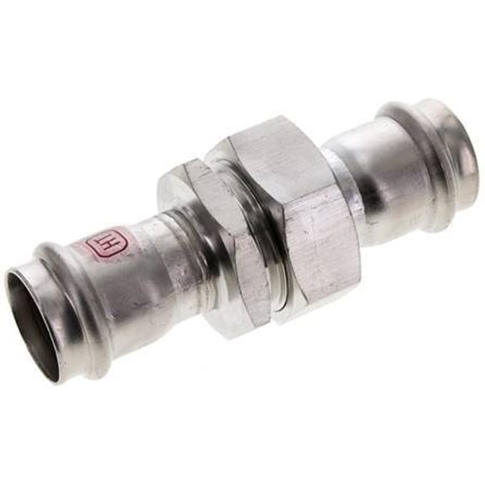 Perskoppeling wartelmoer - 28mm Persmof - RVS Vlakke Afdichting
