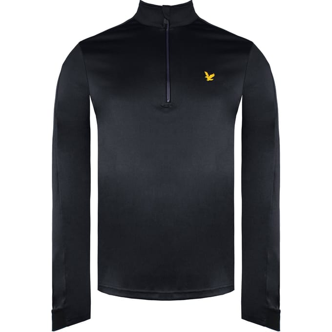Lyle & Scott Long Sleeve 1/4 Zip Up Black Ventech Golf Mens Midlayer ML1240G Z366