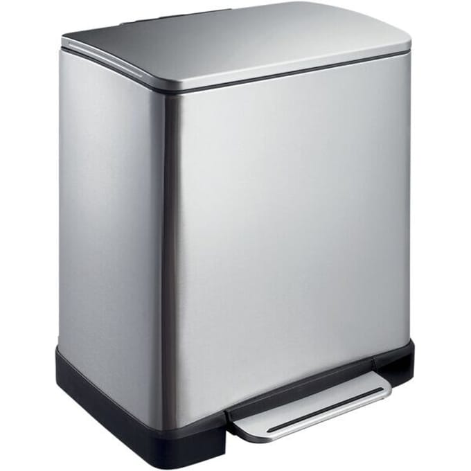 EKO - E-Cube pedaalemmer 20 liter - Stainless steel Plastic - mat RVS - Prullenbak