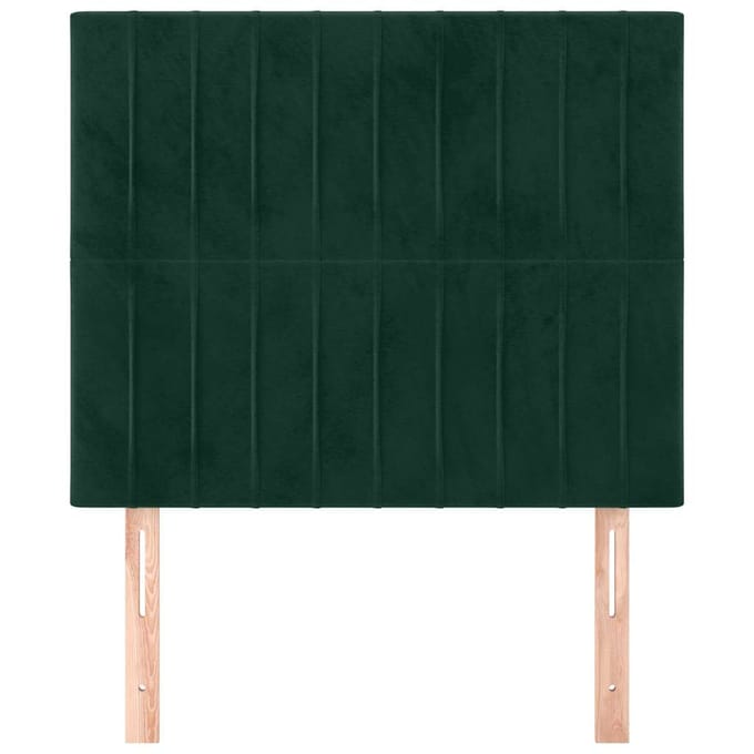 vidaXL - Hoofdbord - donkergroen - 100x5x118/128 - cm - fluweel