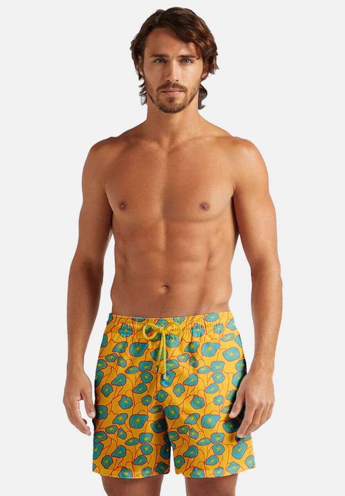 "Flora Yellow" Zwemshorts