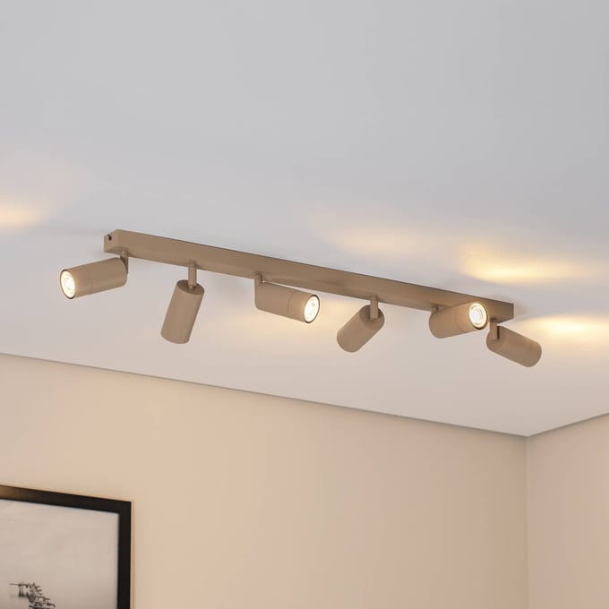 Luminex Plafondspot Link, beige, lengte 90 cm, 6-lamps.