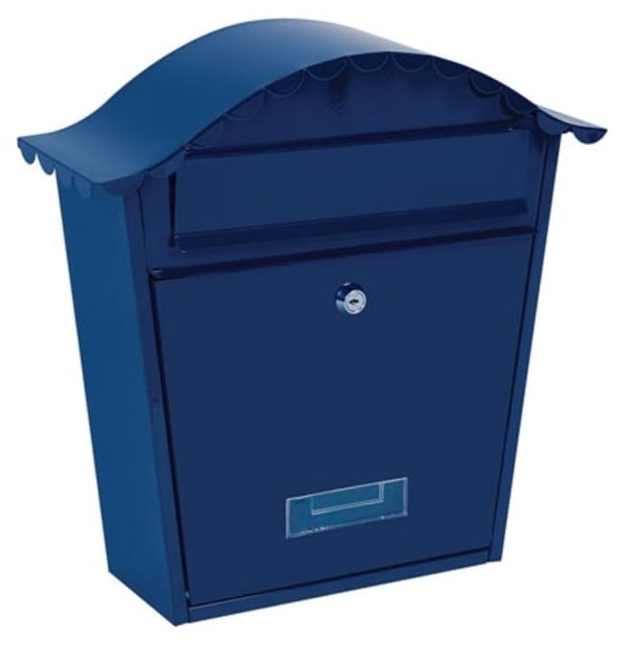 Wandmailbox met Naamplaatje en Sleutels - Blauw - 37 x 26.5 x 13.2 cm