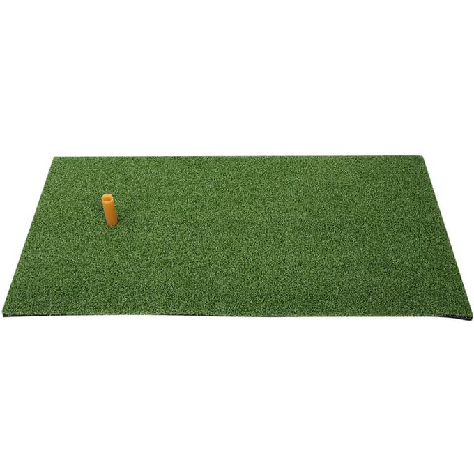 Tapis de Frappe de Golf Intérieur Extérieur Tapis d'Herbe pour Pratique de Swing de Golf avec Tee de Golf en Caoutchouc gray