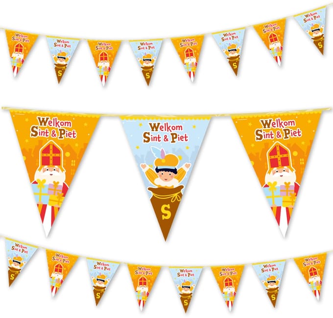 Q2P - Sinterklaas - Versiering - Slingers - Decoratie - Vlaggenlijn - Vlaggetjes