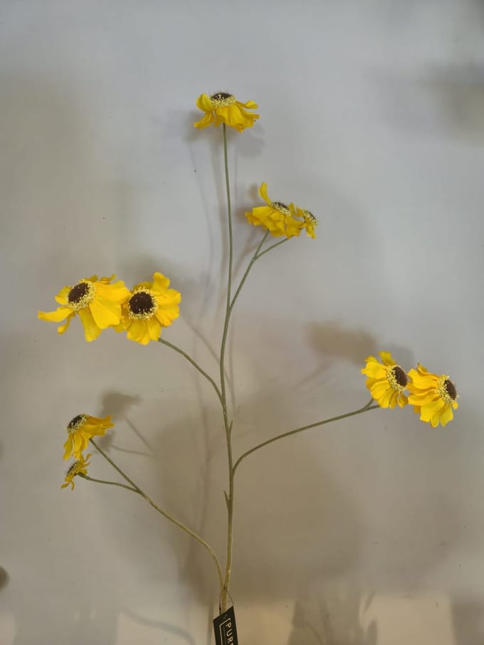 Zijde Bloem Helenium - Geel - Kunst - 100 cm - Decoratie Bloemen