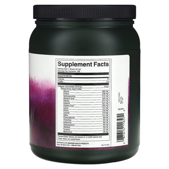 Poudre d'Hydrolysat de Collagène, 454G(1 livre)