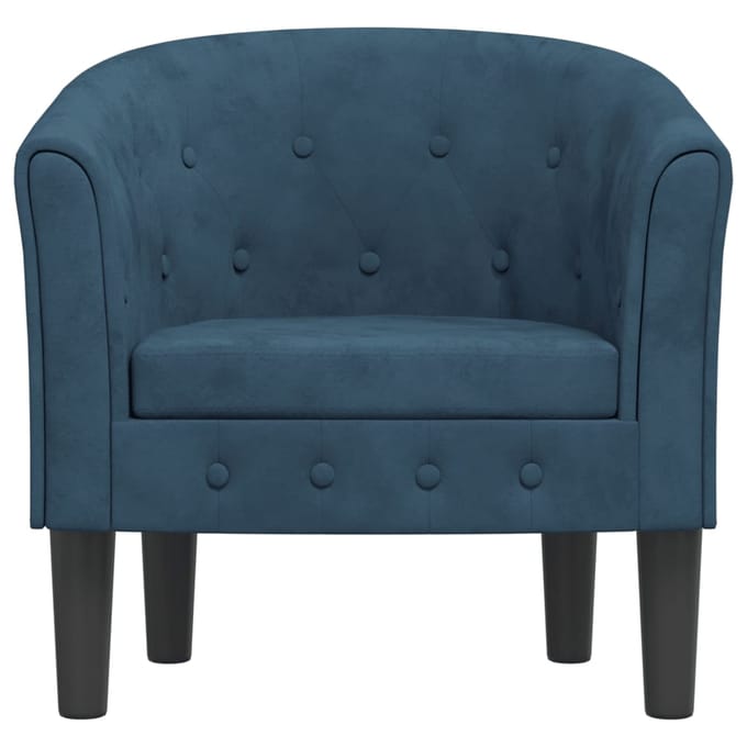 Vidaxl Clubfauteuil, Donkerblauw, Bekleed met Fluweel