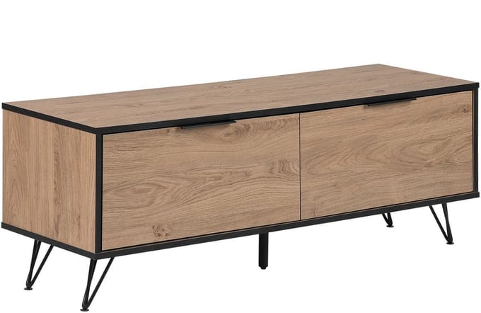 HALSTON - TV-meubel - Lichte houtkleur - Vezelplaat