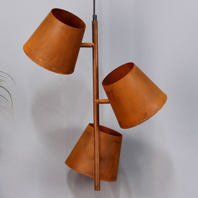 Eco-Light Hanglamp Colt, 3-lamps, roestvrijstaal