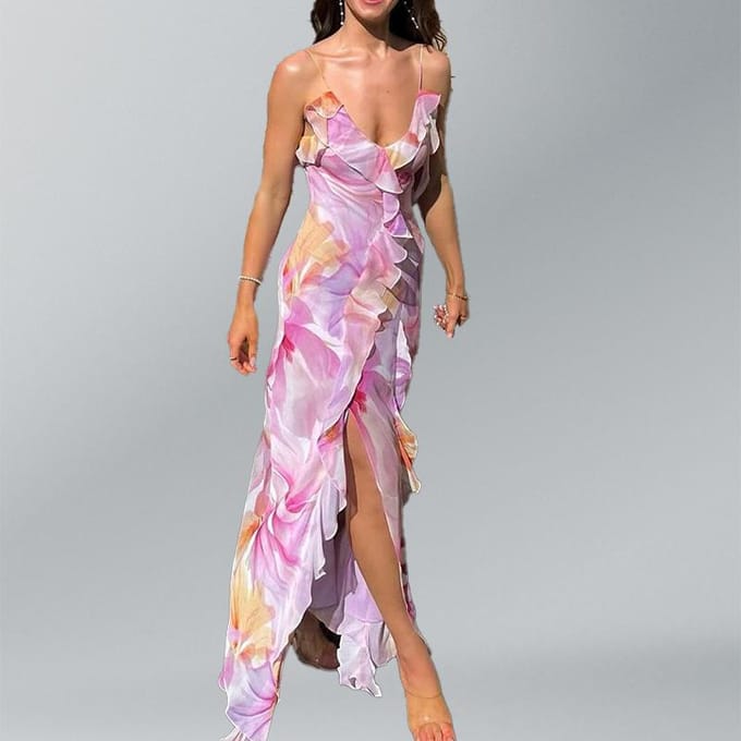 Franse High-end Niche Temperament Bretel Korte Lange Rok Vakantie Kust Reiskleding XL