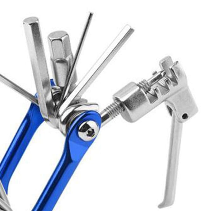 11 in 1 Fiets Multitool Kettingpons Inbussleutel Sleuf Kruiskopschroevendraaier Multifunctionele Fietsreparatie gray