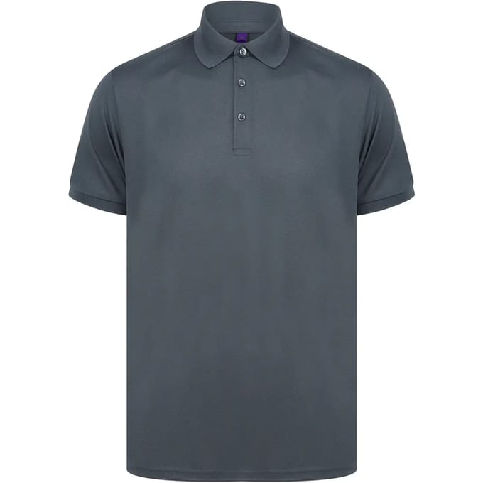 Henbury Herenpolo in gerecycleerd polyester H465 - Charcoal - 3XL