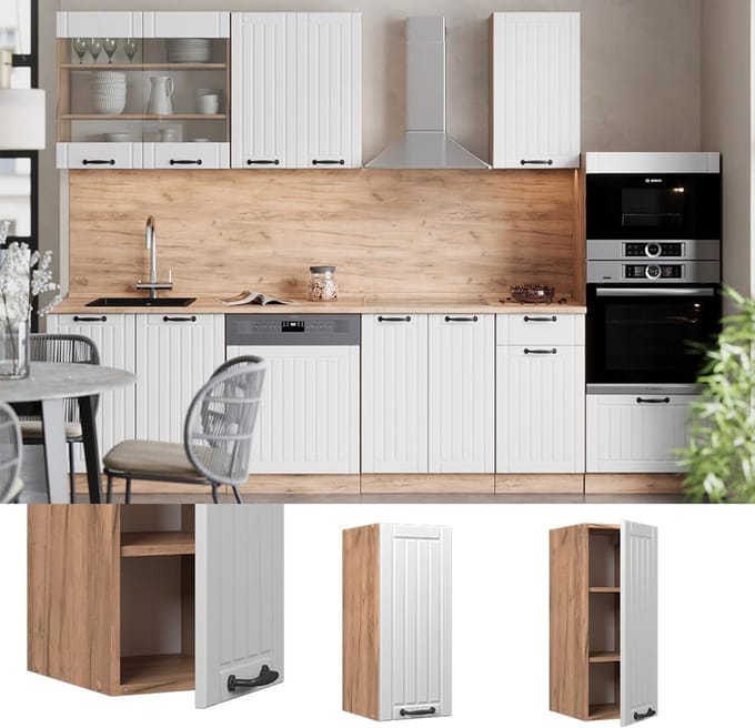Wandkast Landhuisstijl Wit 30 cm Flexibel Modules Systeem