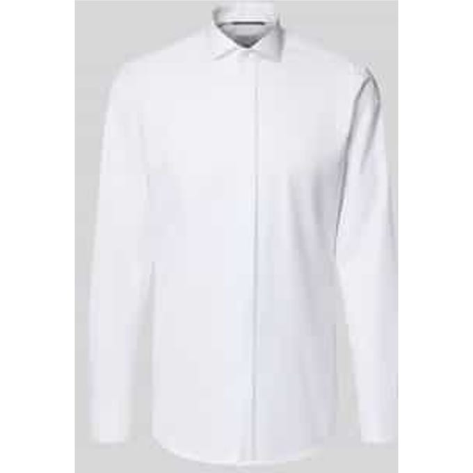 Slim fit smokingoverhemd van twill