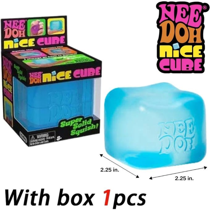 Beststeller Schylling Needoh Nice Cube Stressverlichting Sensorisch Speelgoed voor ADHD Focus en Angst Unisex Fidget Tool Zacht Knijpbaar Bureau
