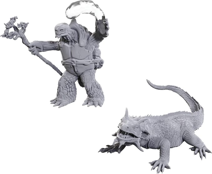 D&D Nolzur's Marvelous Miniatures Tortle Druid & Wild Shape Giant Lizard