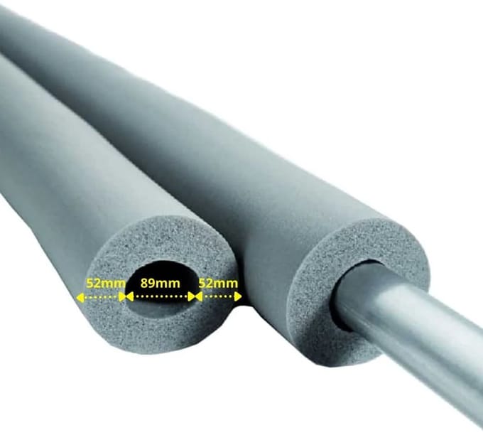 Leidingisolatie 89mm, 2m, Kautschuk, conform GEG