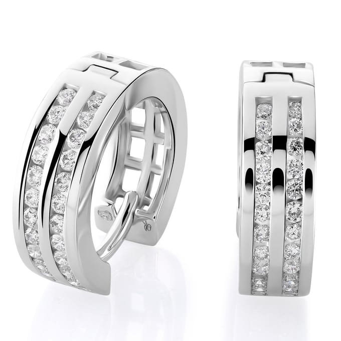 Orphelia OD-5288 - Oorring - 18 Karaat Witgoud / Diamant 0.48 ct